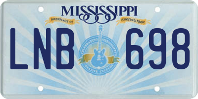 MS license plate LNB698