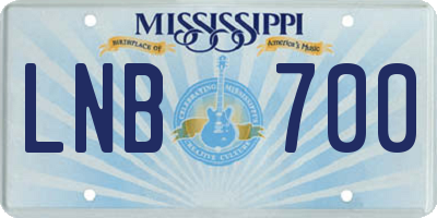 MS license plate LNB700