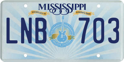 MS license plate LNB703