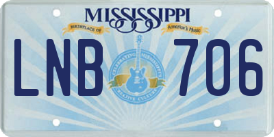 MS license plate LNB706