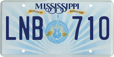 MS license plate LNB710