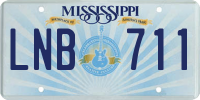 MS license plate LNB711