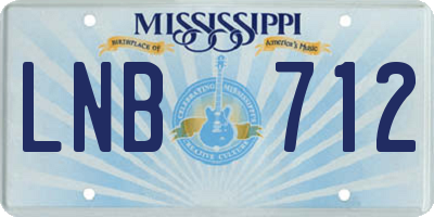 MS license plate LNB712