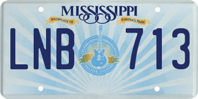 MS license plate LNB713