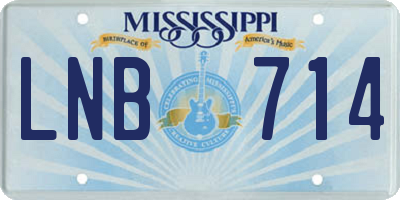MS license plate LNB714