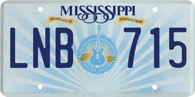MS license plate LNB715