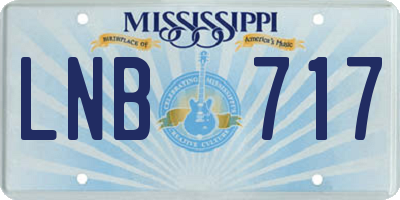 MS license plate LNB717
