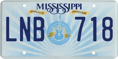 MS license plate LNB718