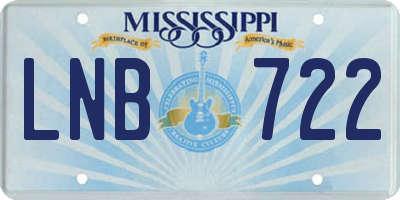 MS license plate LNB722