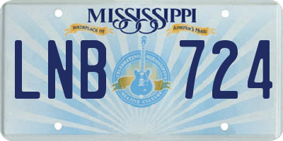 MS license plate LNB724