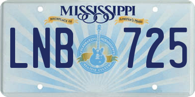 MS license plate LNB725