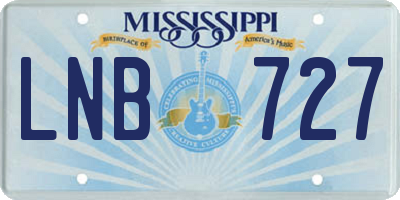 MS license plate LNB727