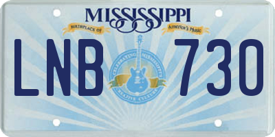 MS license plate LNB730