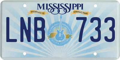 MS license plate LNB733