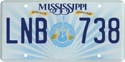 MS license plate LNB738