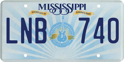 MS license plate LNB740