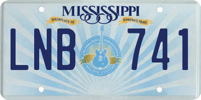 MS license plate LNB741