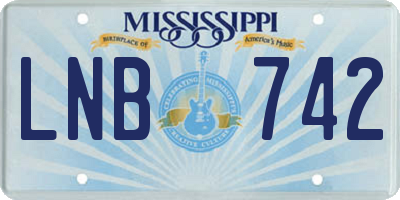 MS license plate LNB742