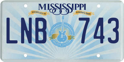 MS license plate LNB743