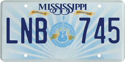 MS license plate LNB745