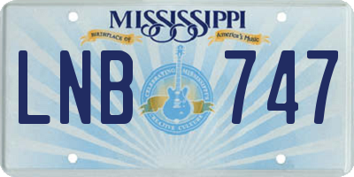 MS license plate LNB747