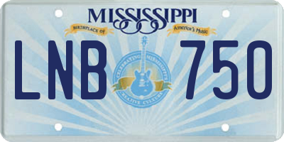 MS license plate LNB750