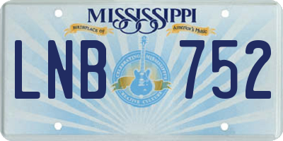 MS license plate LNB752