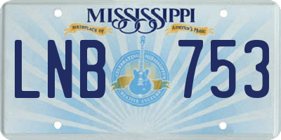 MS license plate LNB753