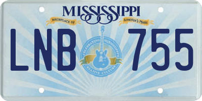 MS license plate LNB755