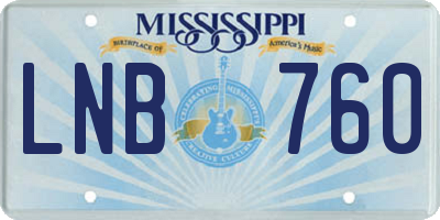 MS license plate LNB760