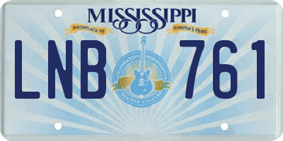 MS license plate LNB761