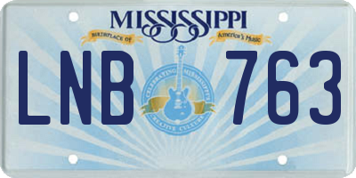 MS license plate LNB763