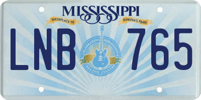 MS license plate LNB765