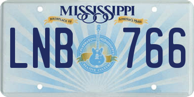 MS license plate LNB766