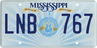 MS license plate LNB767