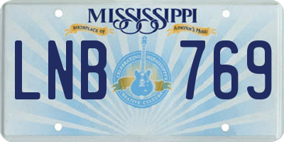 MS license plate LNB769