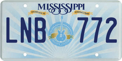 MS license plate LNB772