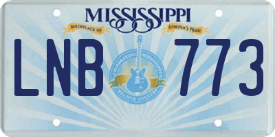 MS license plate LNB773