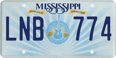 MS license plate LNB774