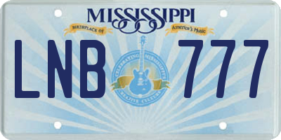 MS license plate LNB777