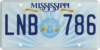 MS license plate LNB786