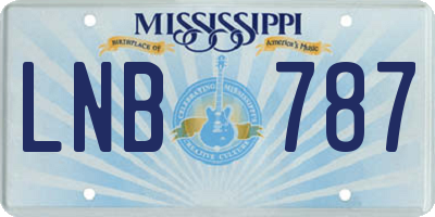 MS license plate LNB787
