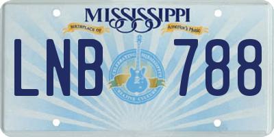 MS license plate LNB788