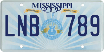 MS license plate LNB789