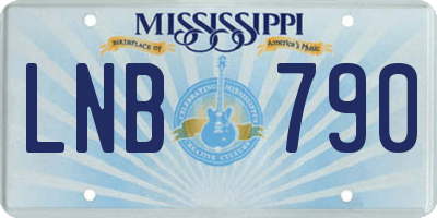 MS license plate LNB790