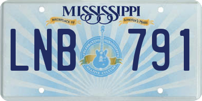 MS license plate LNB791