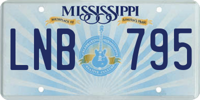 MS license plate LNB795