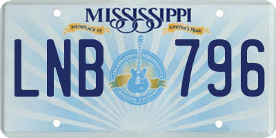 MS license plate LNB796
