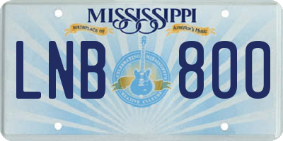 MS license plate LNB800