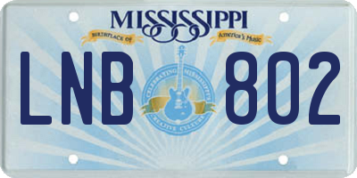 MS license plate LNB802